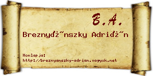 Breznyánszky Adrián névjegykártya